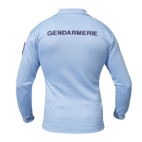 Blaues Poloshirt für Gendarmerie mit langen Ärmeln für Herren