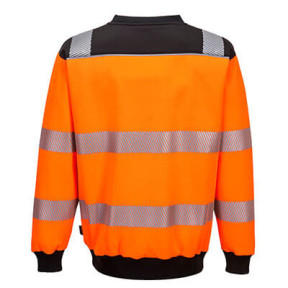 PW3 Rundhals-Sweatshirt Hi-Vis Orange und Schwarz - Portwest