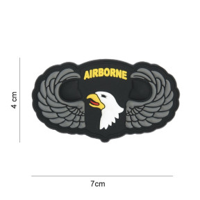 Patch 3D PVC 101st Airborne silver wings - 101 Inc