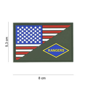 Patch 3D PVC Demi-drapeau Rangers - 101 Inc