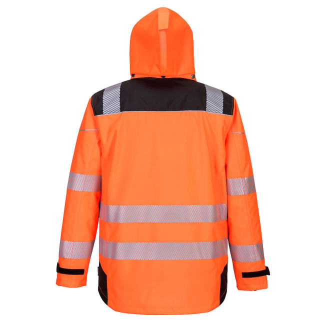 PW3 3-in-1 Warnschutz-Parka Orange Schwarz - Portwest