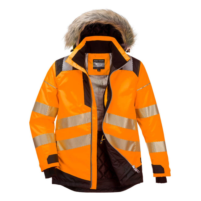 Winter-Parka HV PW3 Orange und Schwarz - Portwest