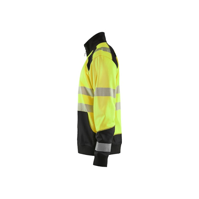 Sweat col camionneur haute-visibilité Jaune fluo/Noir - Blaklader