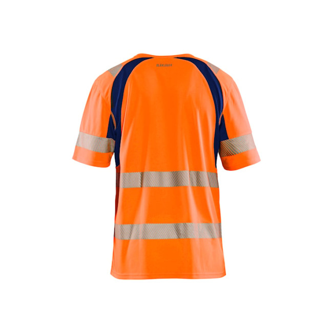 UV-Schutz-T-Shirt Warnschutz Neonorange/Marine - Blaklader