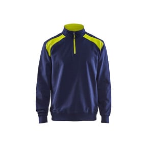 Zweifarbiger Trucker-Sweatshirt Marine/Neongelb - Blaklader