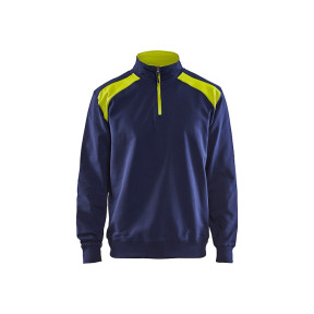 Zweifarbiger Trucker-Sweatshirt Marine/Neongelb - Blaklader