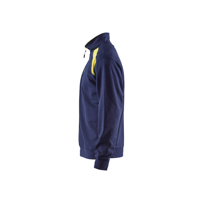 Zweifarbiger Trucker-Sweatshirt Marine/Neongelb - Blaklader