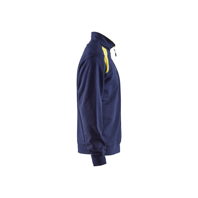 Sweater vrachtwagenchauffeur tweekleurig Marine/Fluorgeel - Blaklader