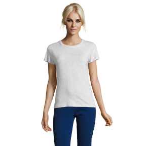 TEE-SHIRT FEMME REGENT WOMEN BLANC CHINÉ - SOL'S