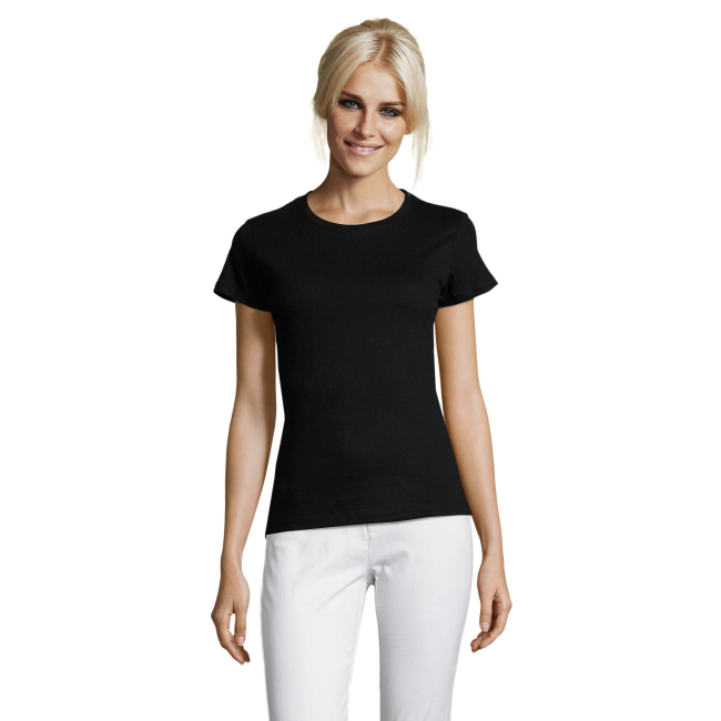 TEE-SHIRT FEMME REGENT WOMEN NOIR PROFOND - SOL'S