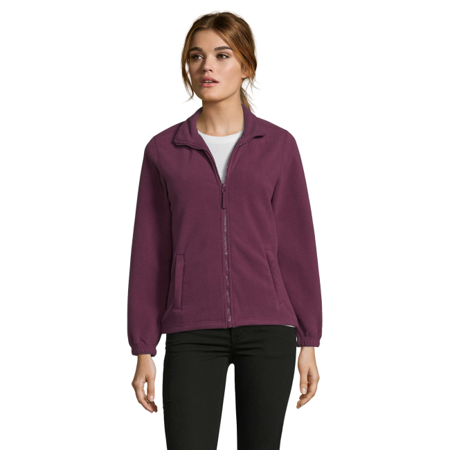 DAMES MICROFLEECE JAS MET RITS NORTH WOMEN BORDEAUX - SOL'S