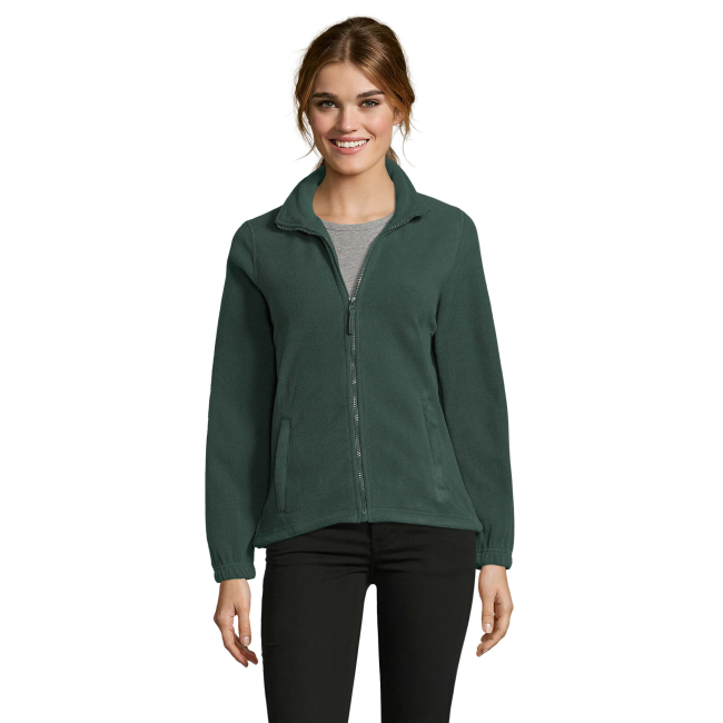 KURTKA DAMSKA MICROFLEECE NA ZAMEK NORTH WOMEN ZIELONA JODŁOWA - SOL'S