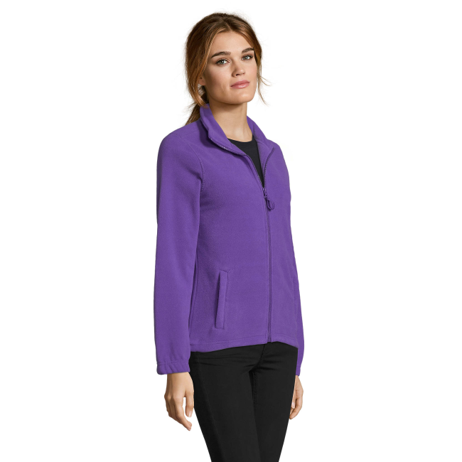 DAMES MICROFLEECE JAS MET RITS NORTH WOMEN DONKERPAARS - SOL'S