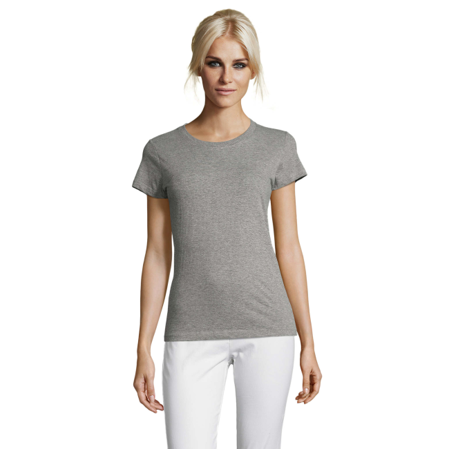 TEE-SHIRT FEMME REGENT WOMEN GRIS CHINÉ - SOL'S