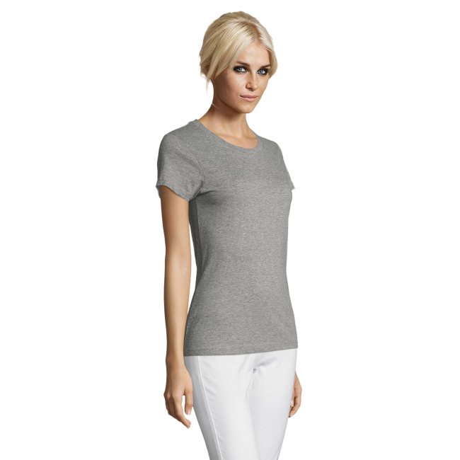 TEE-SHIRT FEMME REGENT WOMEN GRIS CHINÉ - SOL'S