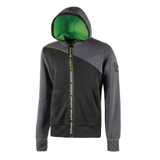 Sweat à capuche zippé Jupiter gris - U Power