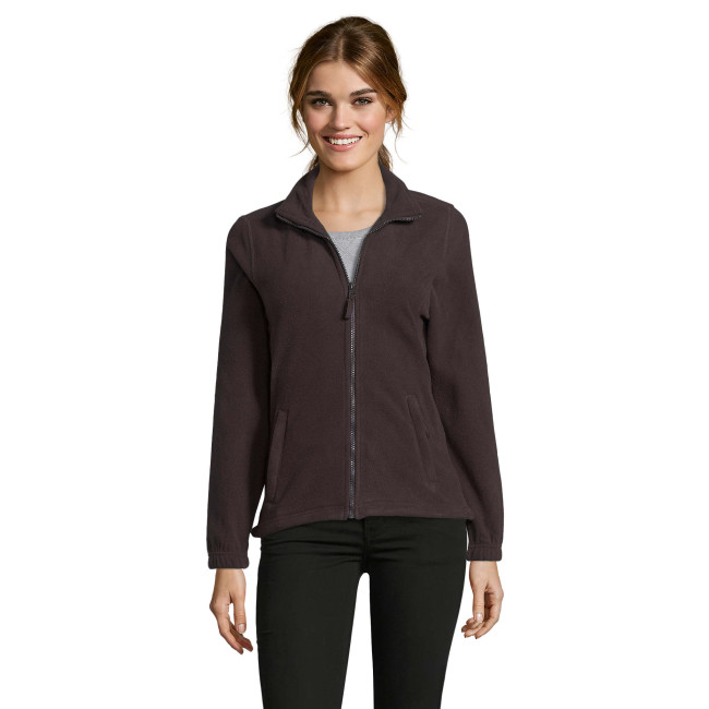 Dames microfleece vest met rits north donkerbruin - Sol's