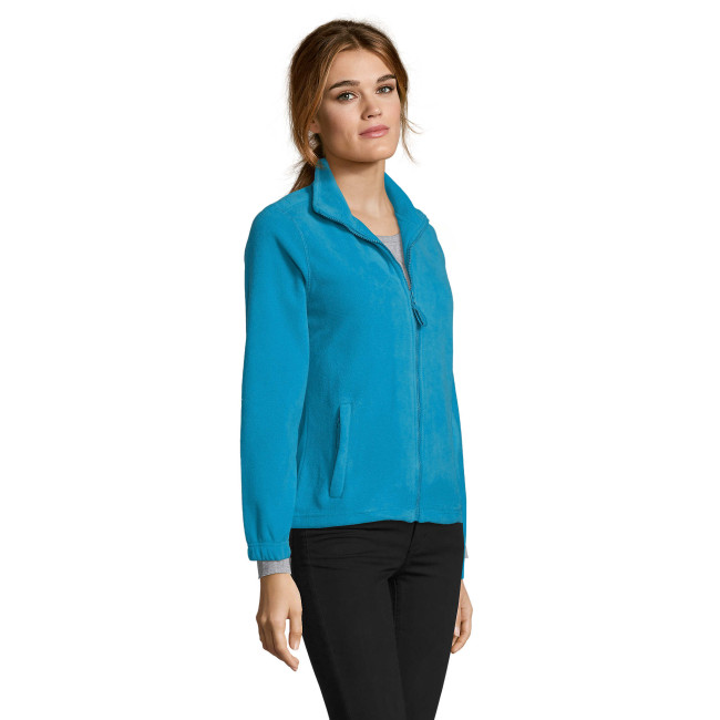 Dames microfleece vest met rits north aqua - Sol's