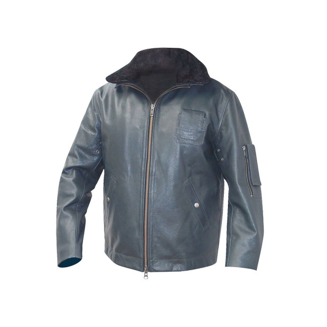 Leren Pilotenjack Blauw - Patrol Équipements