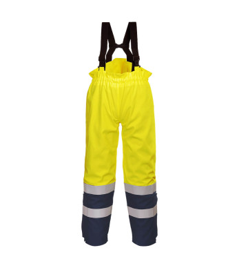 Pantalon Bizflame multi normes arc électrique et haute visibilité jaune et bleu - Portwest
