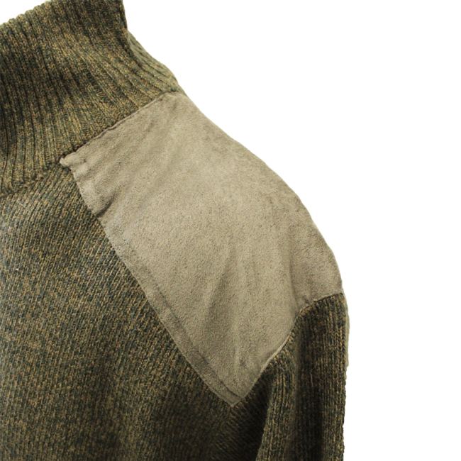Bestickter Jagdpullover mit Truckerkragen Khaki - Percussion