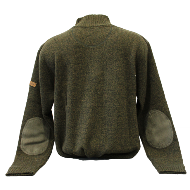 Pull Jacht geborduurd vrachtwagenchauffeur kraag Kaki - Percussion