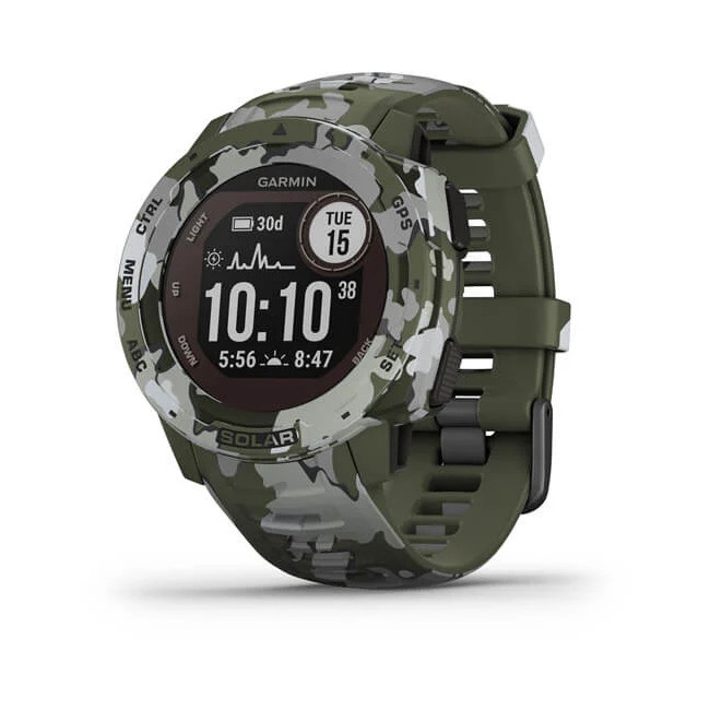 Montre GPS multifonctions Instinct Solar Lichen camo - Garmin