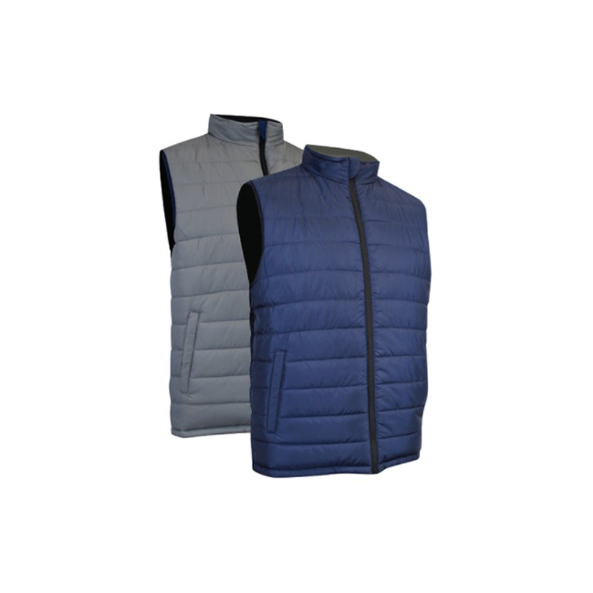 gewatteerde jas - mouwloos - omkeerbaar revolte marineblauw/grijs - lma