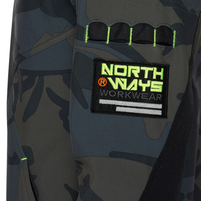 Softshell vest Borel woodland en geel fluo - North Ways