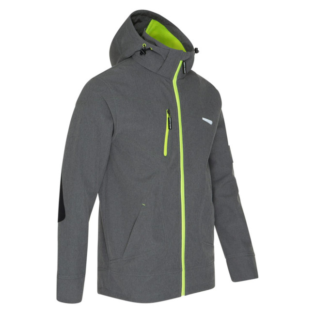 Softshell vest Borel grijs gemêleerd en geel fluo - North Ways
