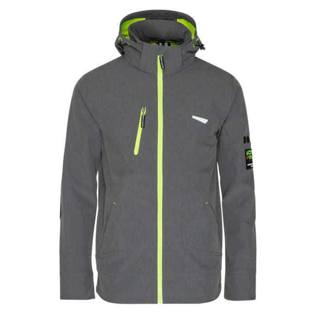 Softshell-Jacke Borel meliert grau und neon gelb - North Ways