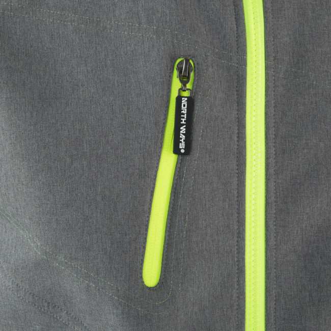 Veste softshell Borel gris chiné et jaune fluo - North Ways