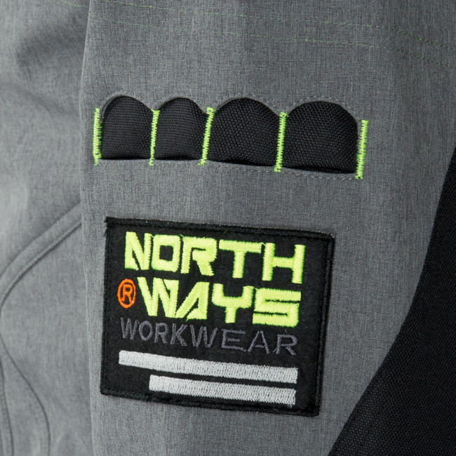 Kamizelka softshell Borel szary melanż i żółty fluo - North Ways