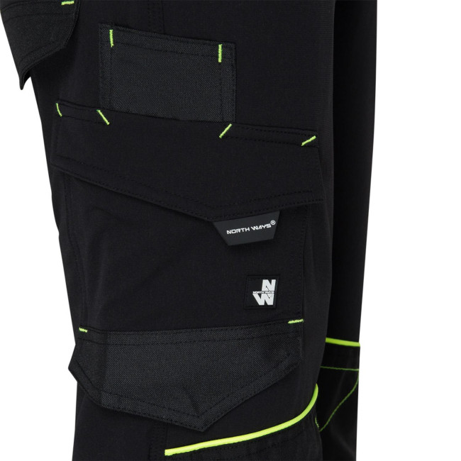 BROEK SACHA ZWART/GEEL FLUO - NORTH WAYS