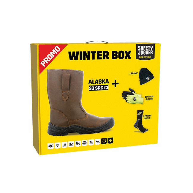 Winter box laarzen Alaska S3 met handschoenen, muts en sokken - Safety Jogger