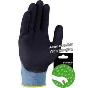Gants nitrile mousse sans picots jauge 15 Gris/Noir - Singer Safety