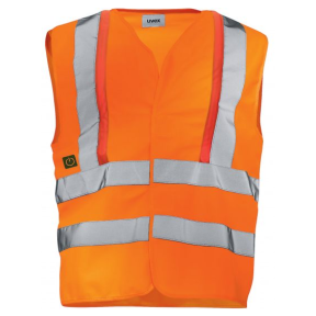Gilet orange haute visibilité avec interrupteur uvex protection active flash - Uvex Safety
