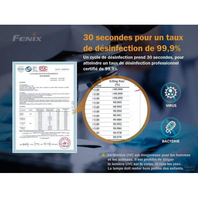Desinfectielamp LD32 UVC 1200 lumen - Fenix