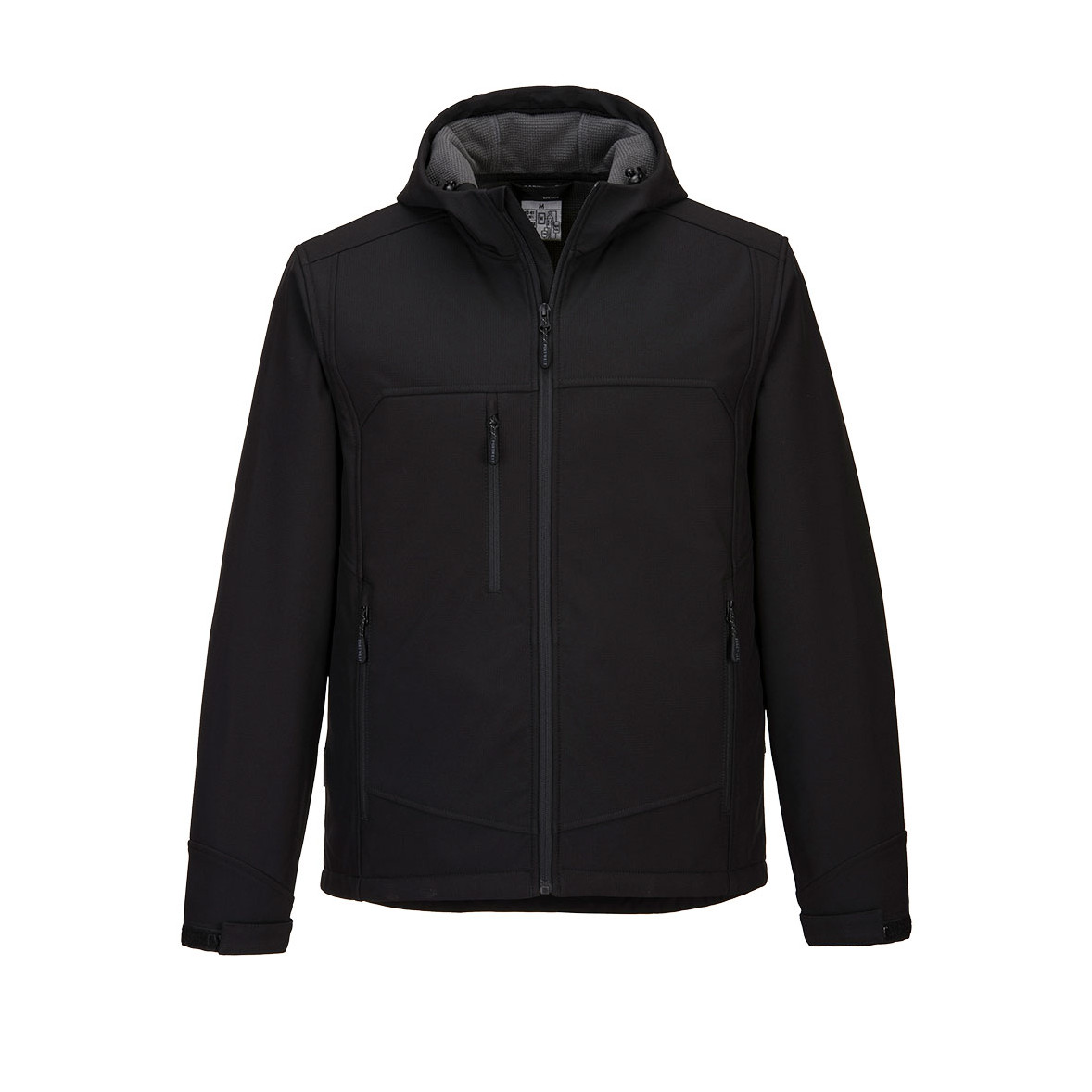 KX3 Black Hooded Softshell Work Jacket Portwest