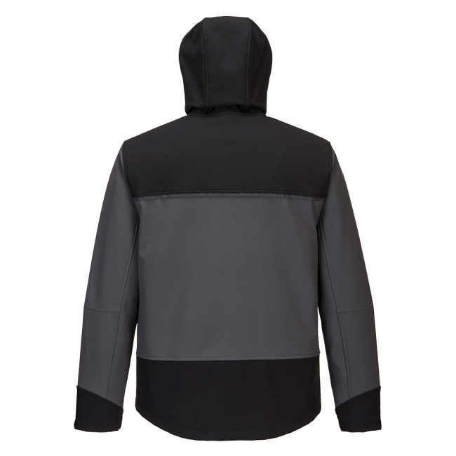 Softshell Arbeitsjacke mit Kapuze KX3 schwarz und grau - Portwest