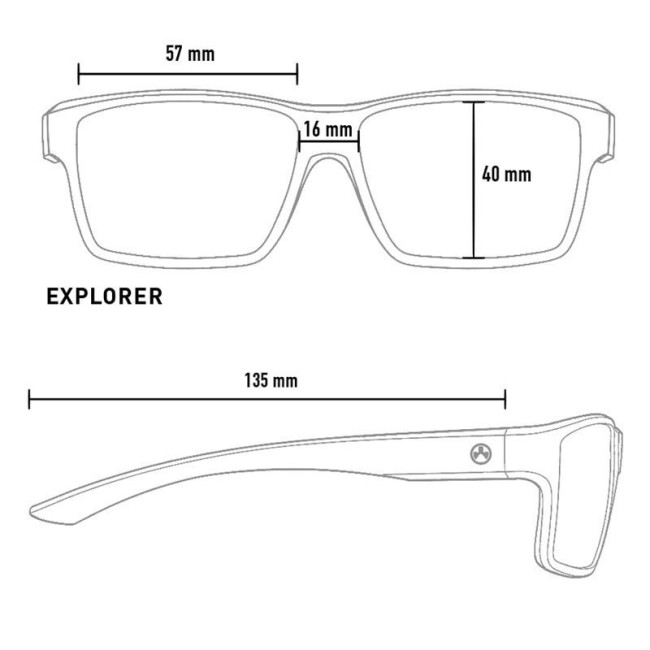 Explorer Sonnenbrille Schwarz mit blauen polarisierten Gläsern - Magpul