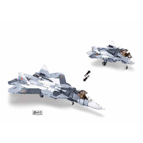 Grau-weißes Kampfflugzeug M38-B0986 - Sluban
