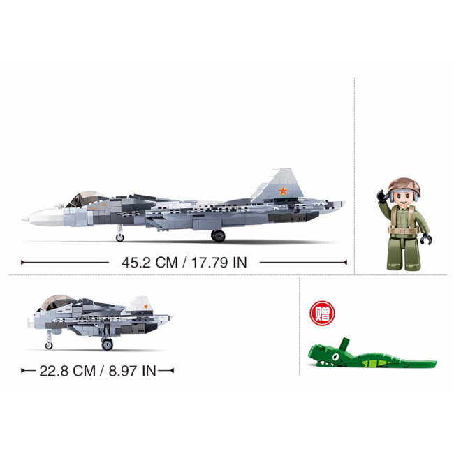 Grau-weißes Kampfflugzeug M38-B0986 - Sluban