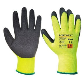 Thermische Handschuhe mit Latexbeschichtung Gelb/Schwarz - Portwest