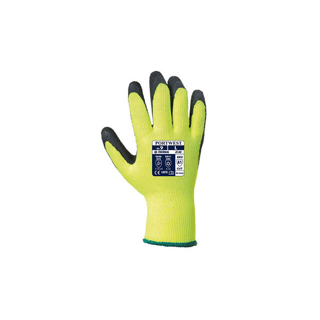 Gants thermiques enduits latex Jaune/Noir - Portwest