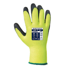 Gants thermiques enduits latex Jaune/Noir - Portwest