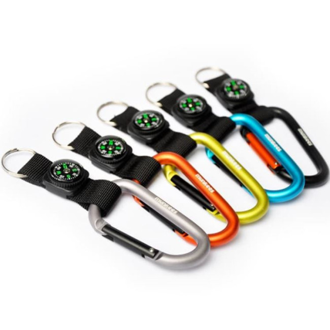 Mousqueton 8 mm avec boussole Noir - Munkees