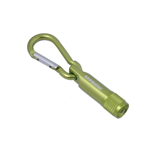 Karabijnhaak met zaklamp Groen - Munkees