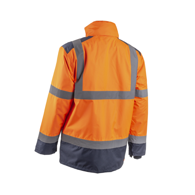 Parka pluie HV Kazan orange et marine - Coverguard