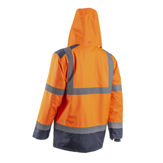 Parka pluie HV Kazan orange et marine - Coverguard